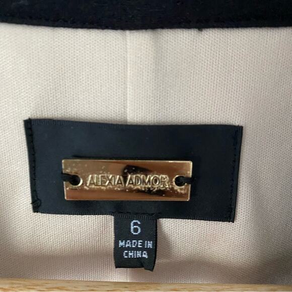 Alexia Admor Brecken Lace Dress Black Nude Button Front size 6 - Picture 10 of 11